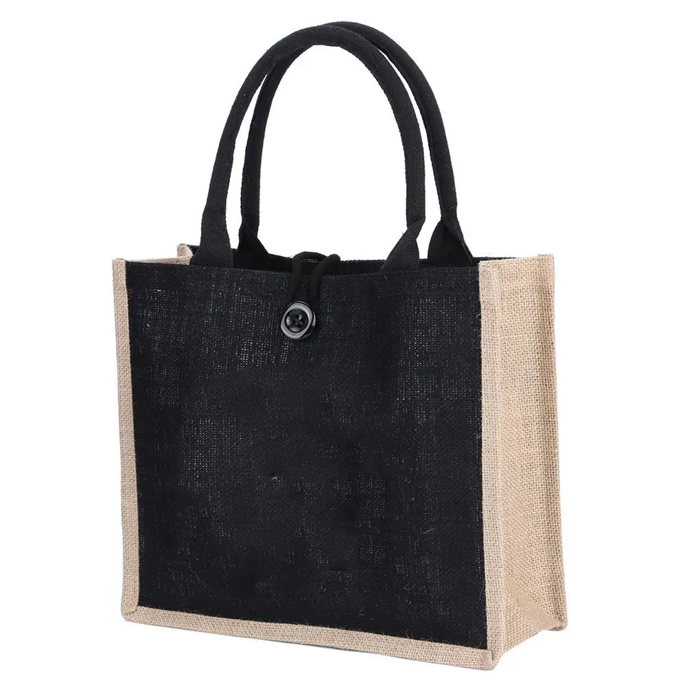 Fashionable Large Capacity Jute Tote Bag Eco??Friendly Travel Storage Shoulder Bag for Women