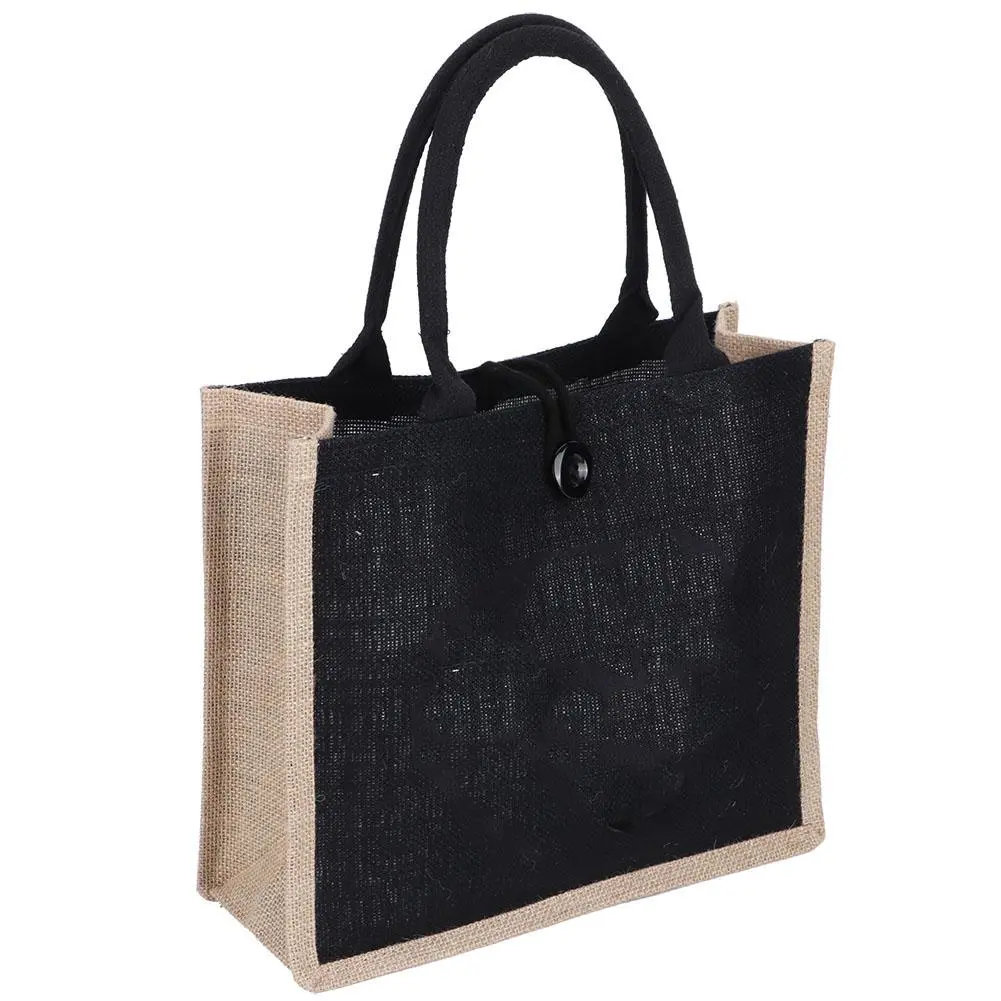 Fashionable Large Capacity Jute Tote Bag Eco??Friendly Travel Storage Shoulder Bag for Women