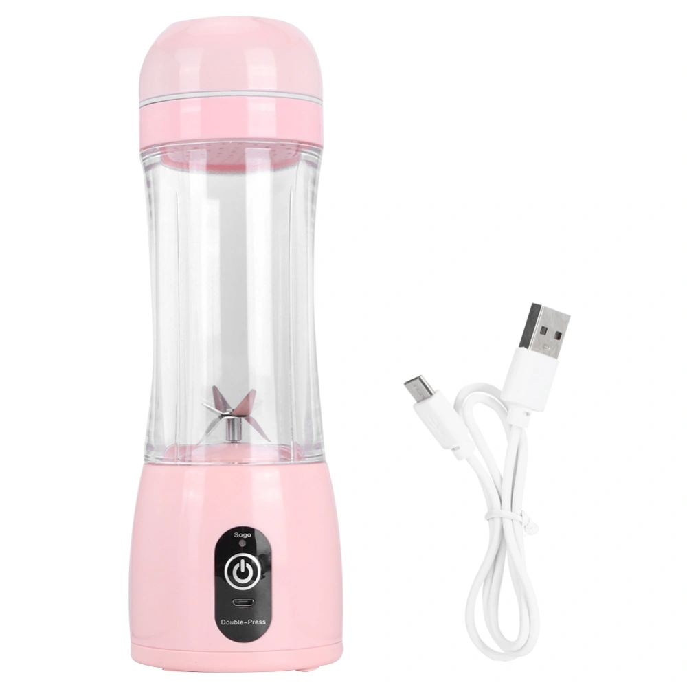 Portable Mini Household Electric Small Juicer USB Charging Multi??Function Juice Extractor(Pink )