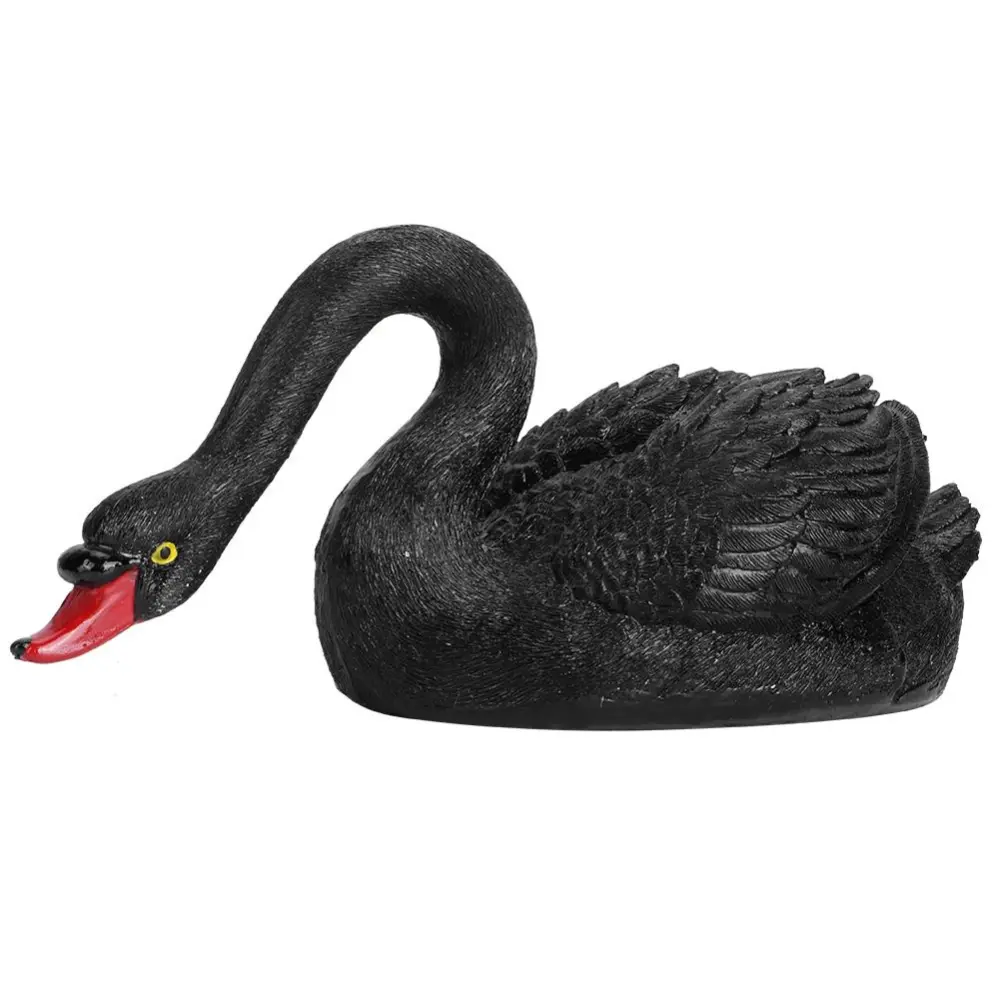 High Simulation Swan Miniature Figurine Resin Craft Home Garden Yard Ornament Animal Decoration