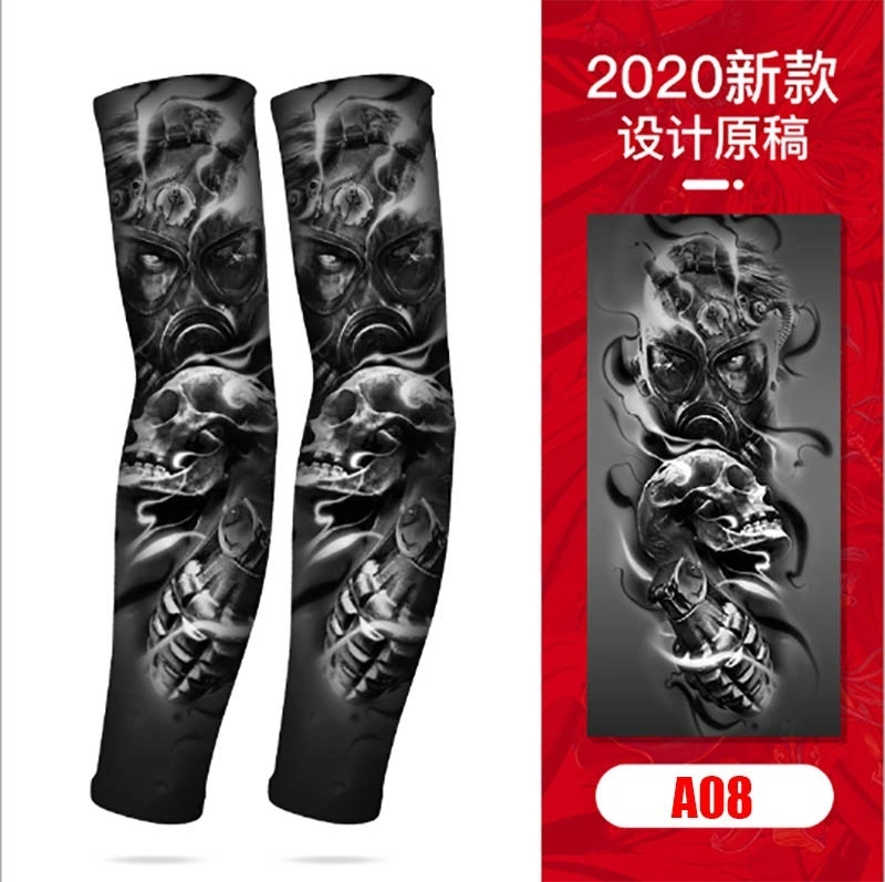 A Pair Of Outdoor Cycling Sports Tattoo-Protected Sunscreen Sun-Protected Ice Silk Sleeve（H）