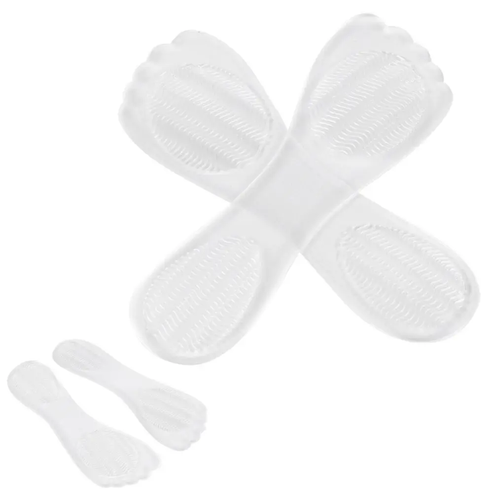 2 Pairs 3/4 Foot Pad Transparent Silicone Massage Anti Shock Shoe Pad for High Heels