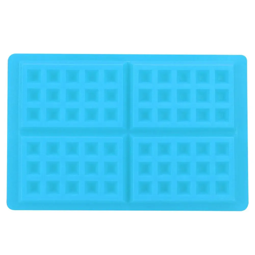 Kitchen DIY 4??Cavity Silicone Non??Stick Waffle Cake Chocolate Biscuits Baking Mold Accessory(Blue )