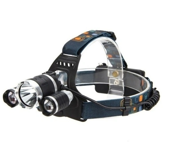 3 LED T6 Headlamp Headlight+2x18650 Battery+Charger+Car Charger Silver (EU Plug)