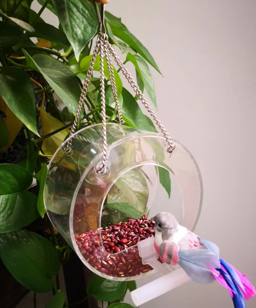 Acrylic Transparent Bird Feeder Bird Feeder Bird Cage (Circular)