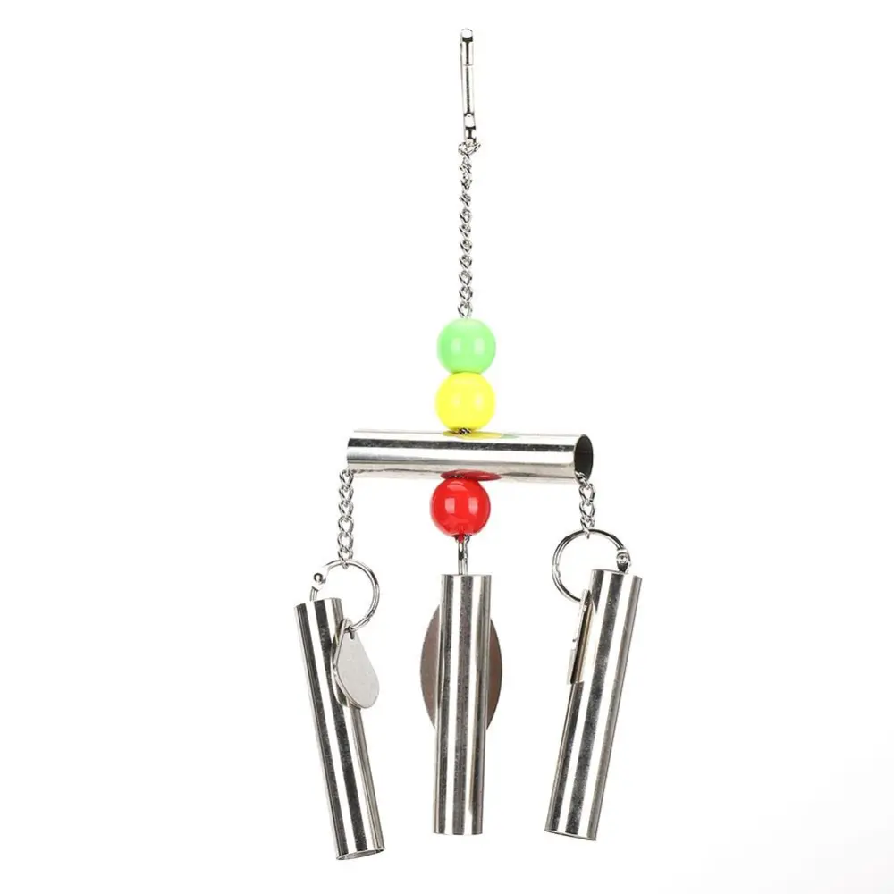 Squirrel Bell Toy  Stainless Steel Bells Toys for Birds Large Parrot Standing Rack