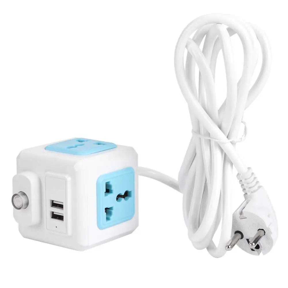 Multi??Function 4??Outlet Dual USB Power Strip Power Socket Outlet for Home Hotel EU Plug 250V