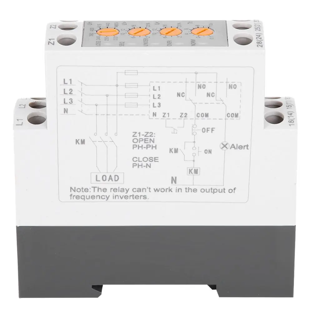 3 Phase Voltage Relay Multifunction Overvoltage and Undervoltage Monitoring Protector with LED Indicator