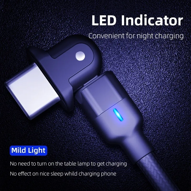 180 Degree Usb Cable Fast Charging for Iphone/Micro/Type C(Black-0.5m for iphone)