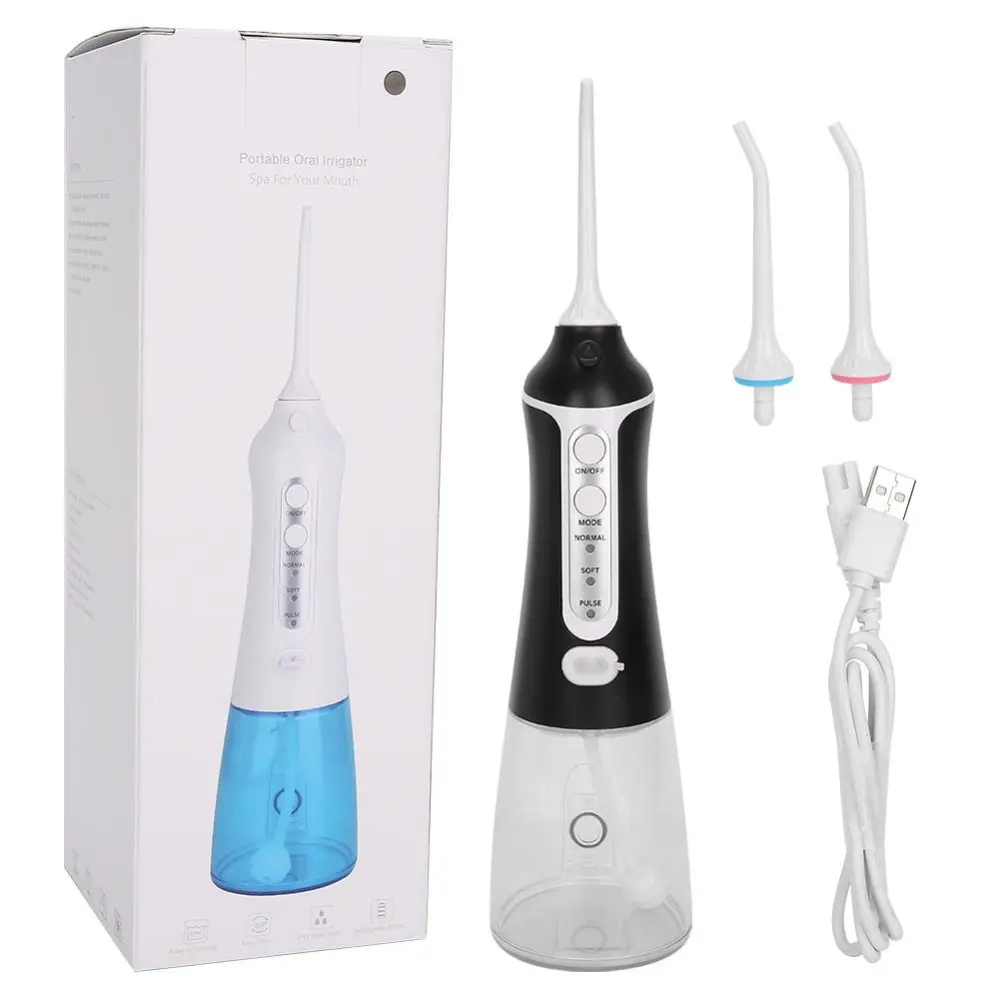 Electric Oral Irrigator Water Flosser Portable USB Charging Waterproof Teeth Cleaning Device (WF201??F2BK)