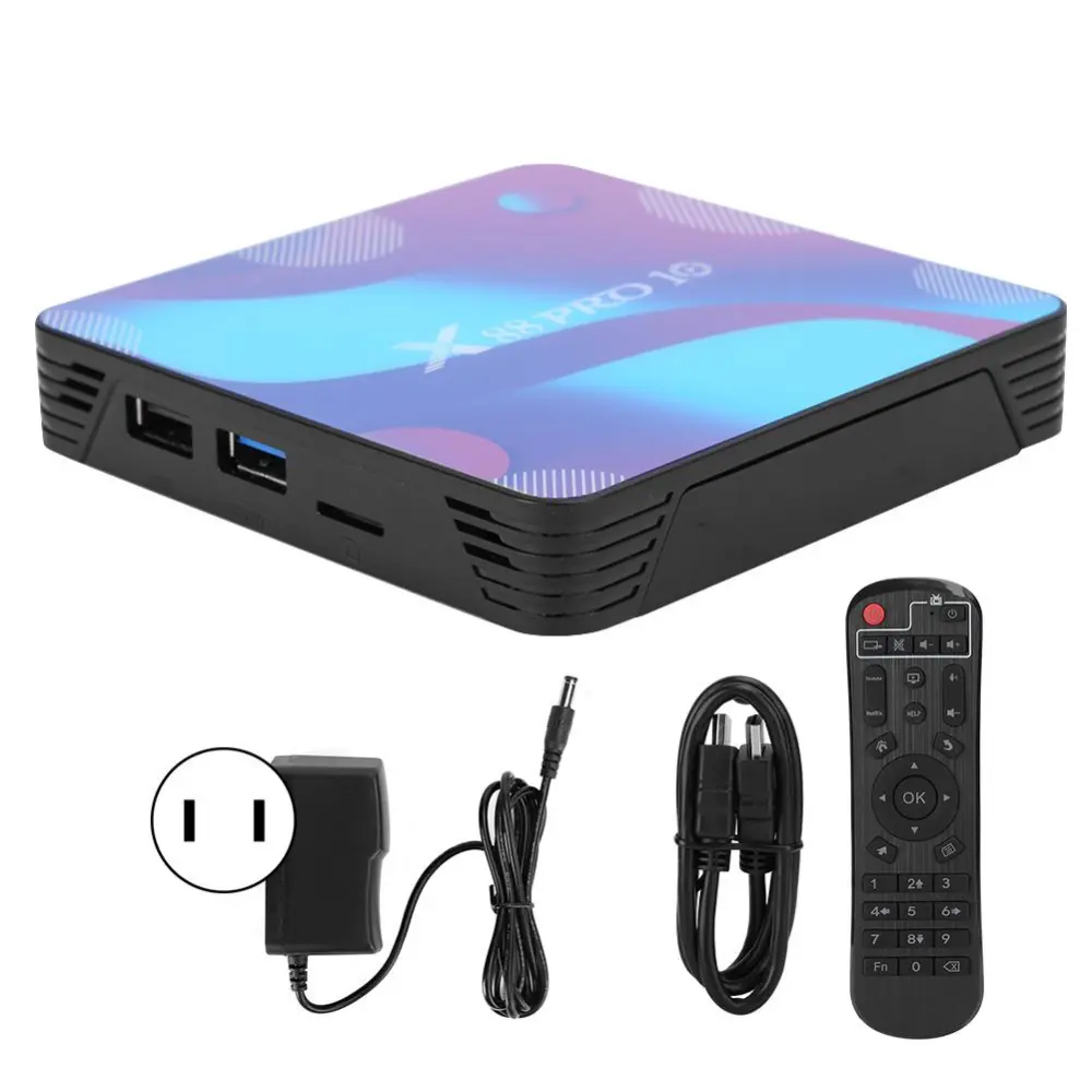 X88 PRO10 Internet TV Box Double Frequency WIFI Bluetooth 4.0 for Android 10.0 100??240V(4+128G US Plug)