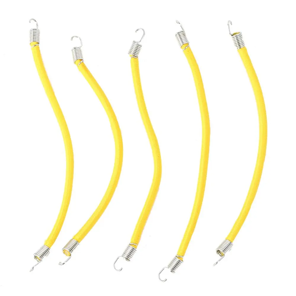 5pcs Elastic Luggage Roof Rack Rope Accessory Fit for SCX10 1/10 RC Car Model Yellow(15cm )