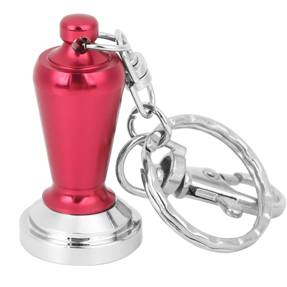 Mini Coffee Tamper Key Chain Powder Hammer Key Ring Coffee Appliance Pendant Peripheral Gifts Collection(Red )