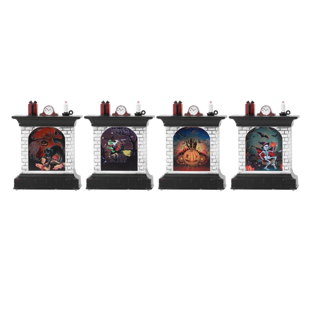 4Pcs/Set Halloween Simulation Tombstone&#8209;Shaped Night Light Halloween Bar Decoration Props