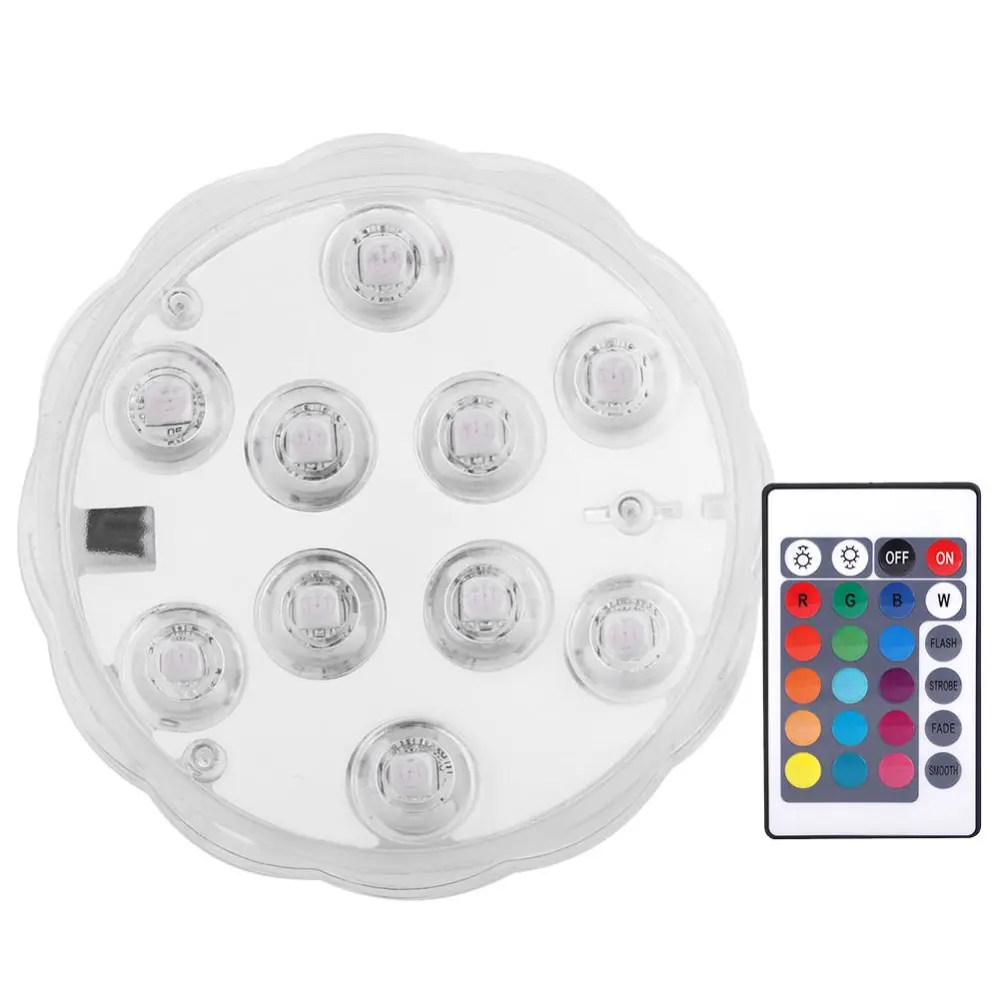 10LED Chip Knob Remote Control Diving Light Waterproof Aquarium Light Lighting Supplies