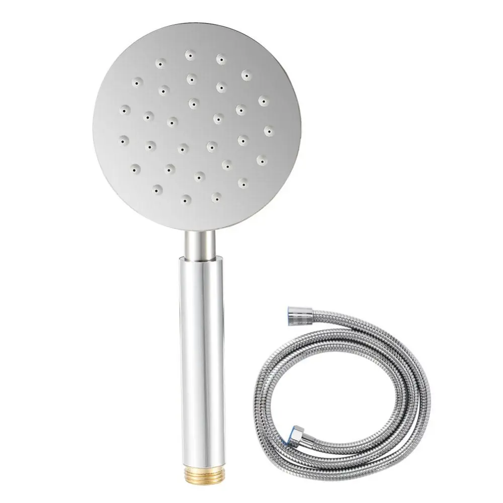 G1/2in Thread Handheld Shower Head High Pressure Round Showerhead Shower Sprayer for Home Bathroom(Shower Head+Hose )