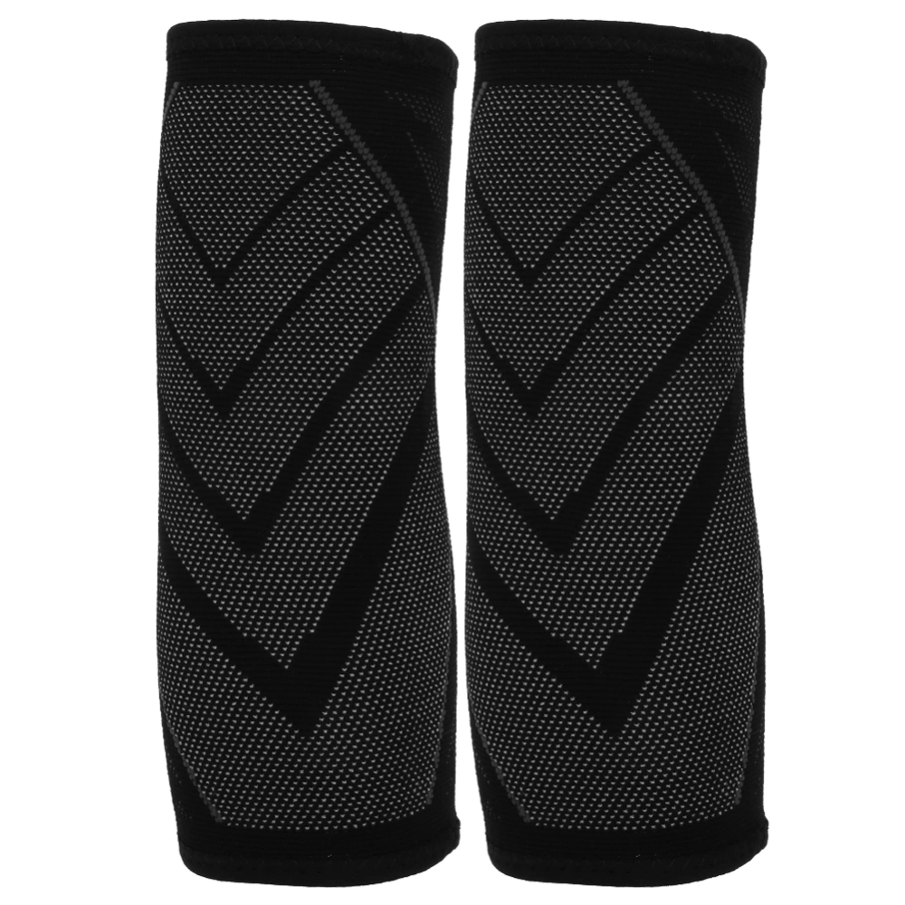 2Pcs Nylon Knitted Elbow Pad Pressure Belt Breathable Protection Universal Outdoor Sports(M )