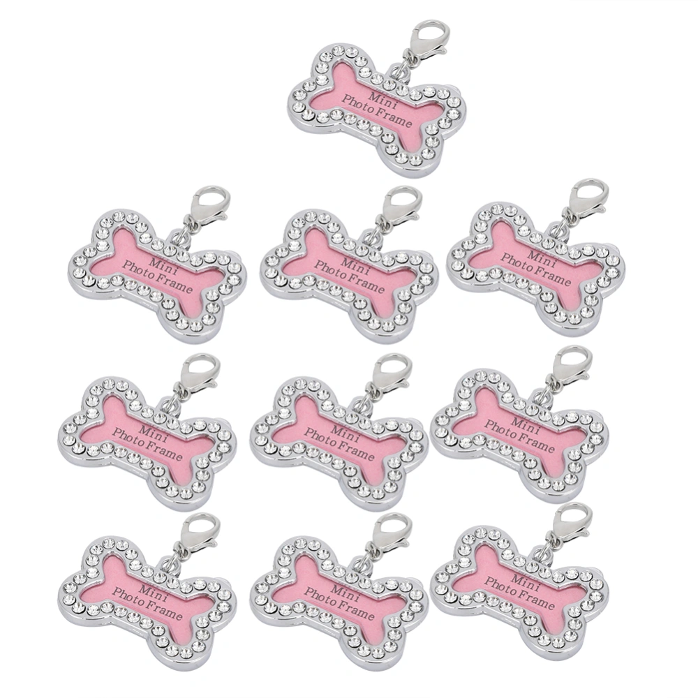 10 Pcs Dog Cat Tag Custom ID Anti??Loss Pet Lettering Stainless Steel Hanging Necklace