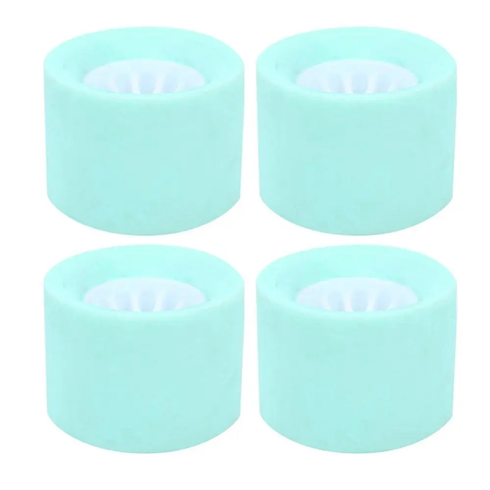 4Pcs/Set PU Durable Longboard Dance Board Skateboard Replacement Wheel Accessory(light green )