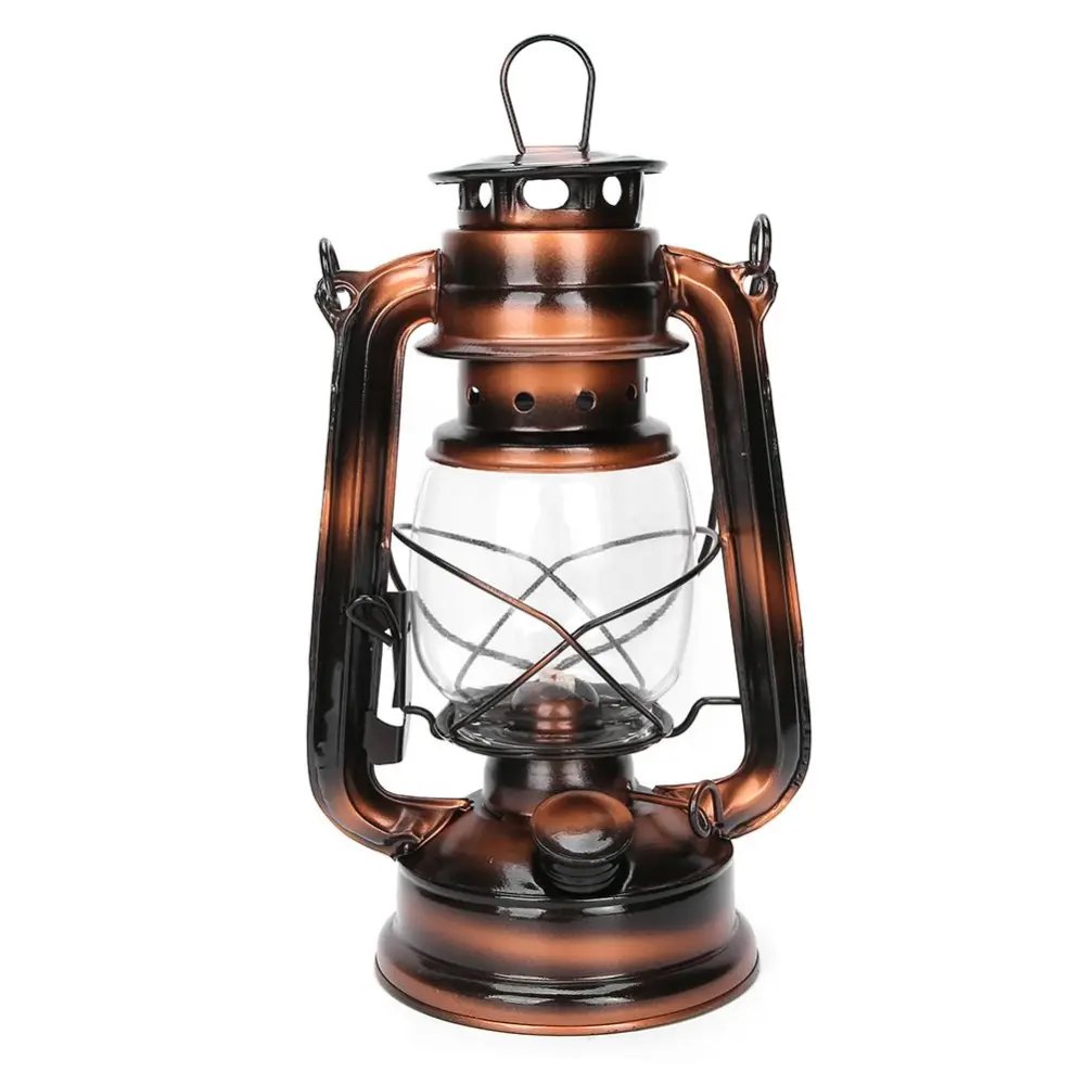 Retro Kerosene Lamp Barn Lantern Bronze Ornament for Pub Inn Outdoor Light Home Decoration