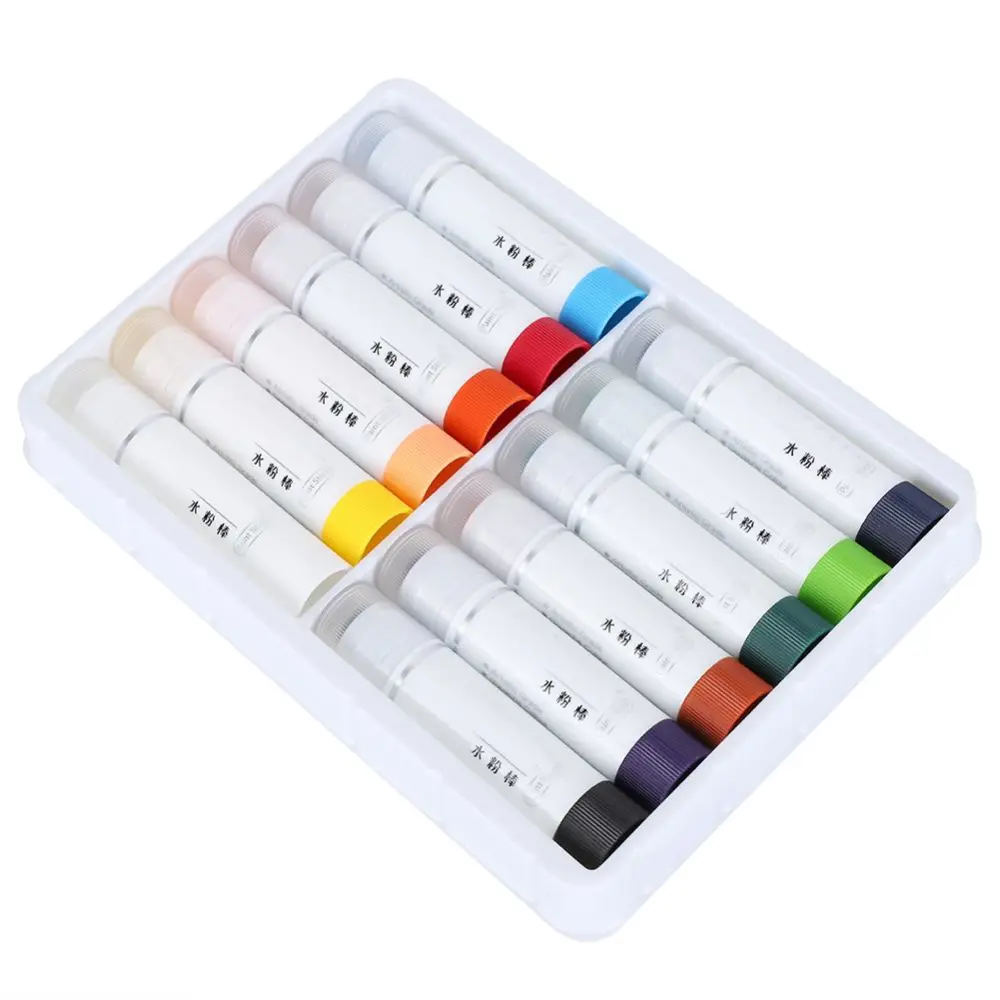 12Pcs Gouache Paint Sticks Children's Rotating Crayons Washable Colorful Heavy Color Stick