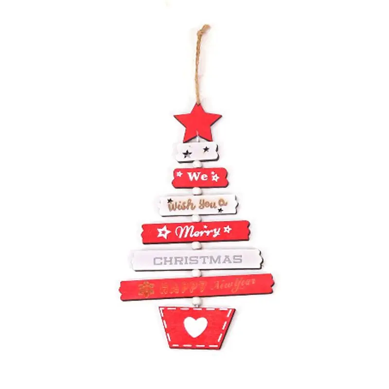 Christmas decorations colorful wooden alphabet Christmas tree pendant-red