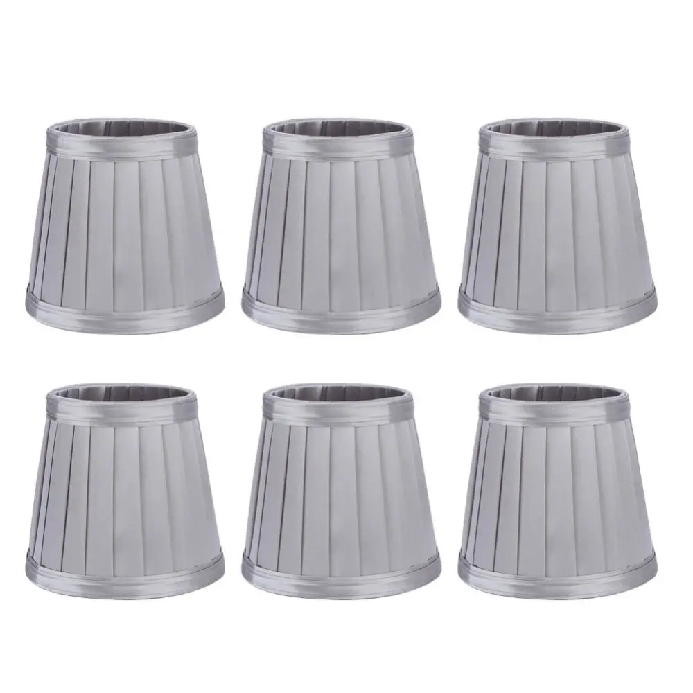 6Pcs Bedroom Cloth Fabric Lampshade Lamp Cover Shade for E14 Chandelier Wall Light Bulb