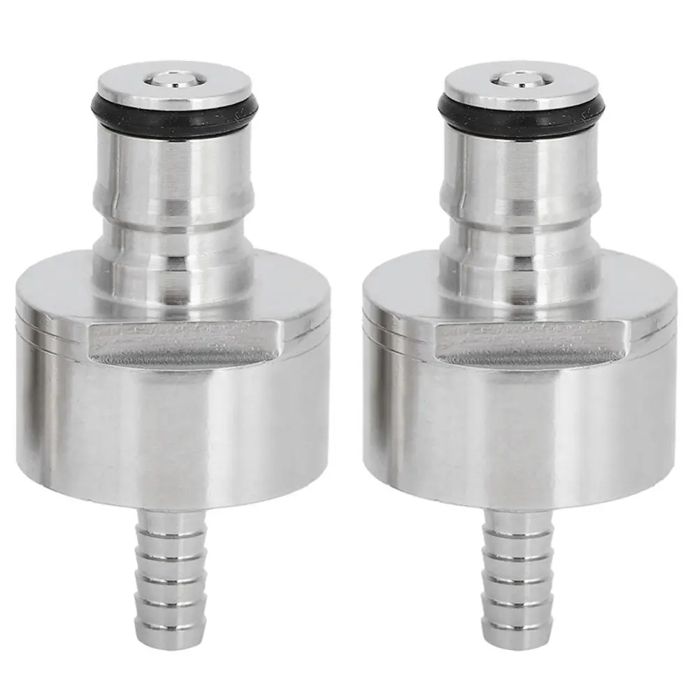 2Pcs Stainless Steel Carbonation Cap with 5/16in Barb Ball Lock Type Fit Soft Drink PET Bottles