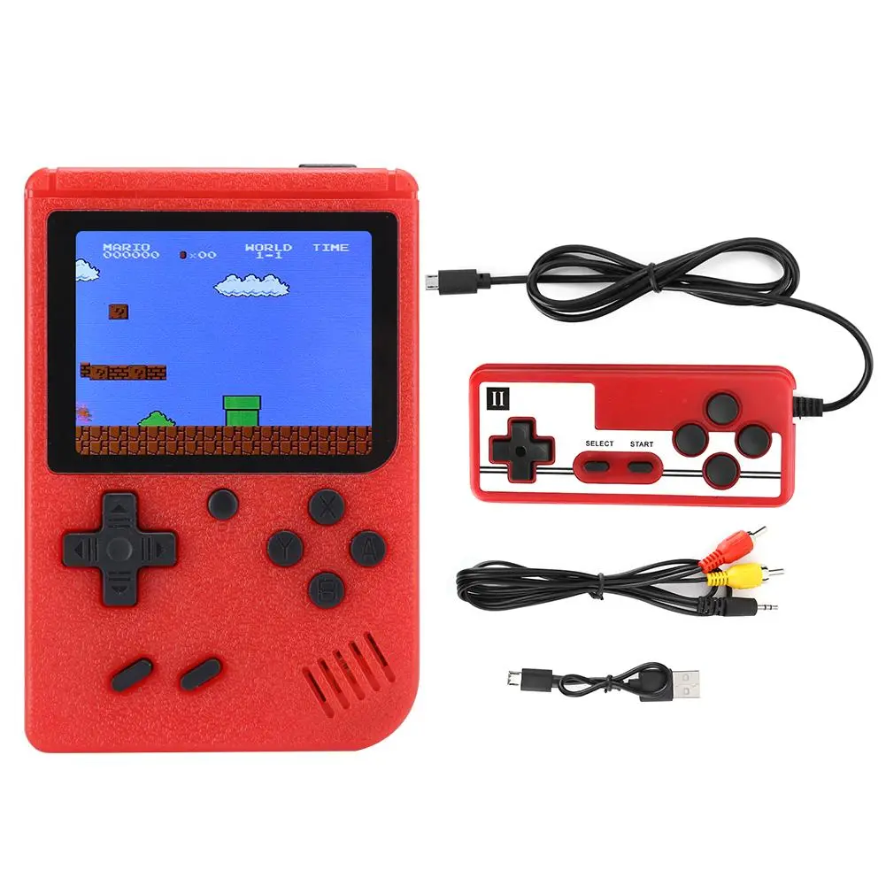 Handheld Game Console 400 In 1 Classical Color Screen Vintage Games Machine Single Playing(Red )