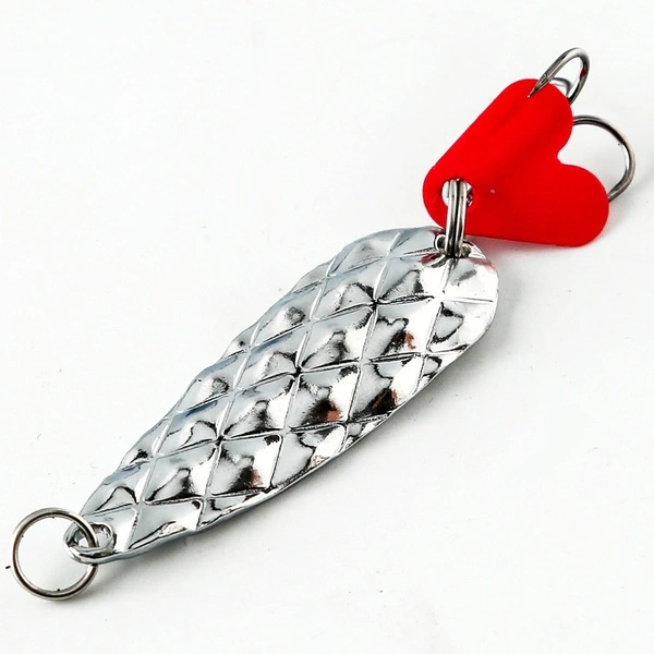 Hard Fishing Lures Treble Hooks Salmon Bass Metal Fishing Lure Baits（Silver）