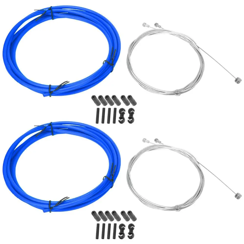 Bicycle Brake Shift Cable Line Wire Housing Set Derailleur Kits Bike Accessories(Blue )