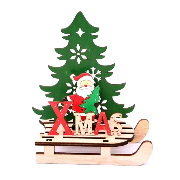 Christmas table decoration Christmas gifts painted wood assembled Ornaments  ( Santa Claus)  L