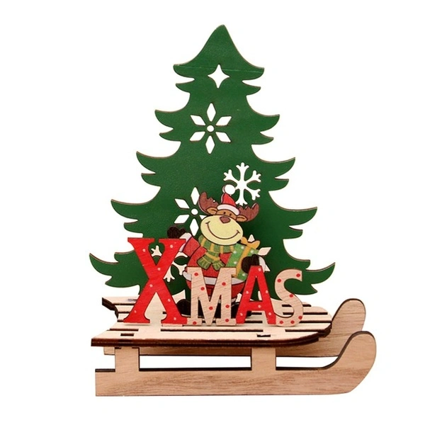 Christmas table decoration Christmas gifts painted wood assembled Ornaments  ( Elk)  S