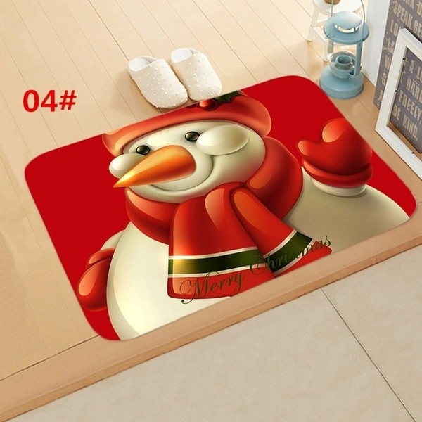 New Santa Claus Christmas Door Mat Carpet Floor Rug Home Decoration （Snowman）