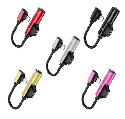 2-in-1 Adapter 3.5mm Headphone Jack Adapter cable Converter Charger （Golden TYPE-C）