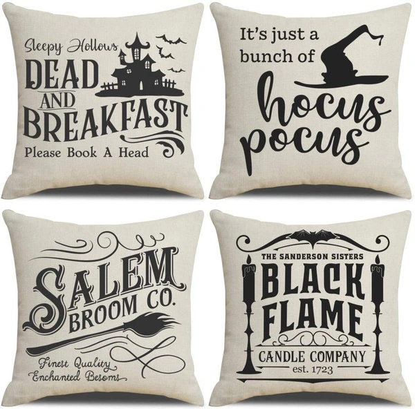 4pcs /set Halloween Pillow Covers Halloween Decorations Pillowcase Cushion Covers Decor