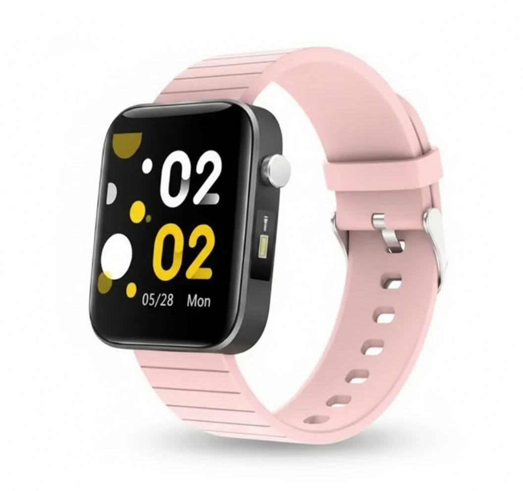 NEW  Men Women Smart Watch Body Temperature Blood Pressure Blood Oxygen Monitor ( Pink )