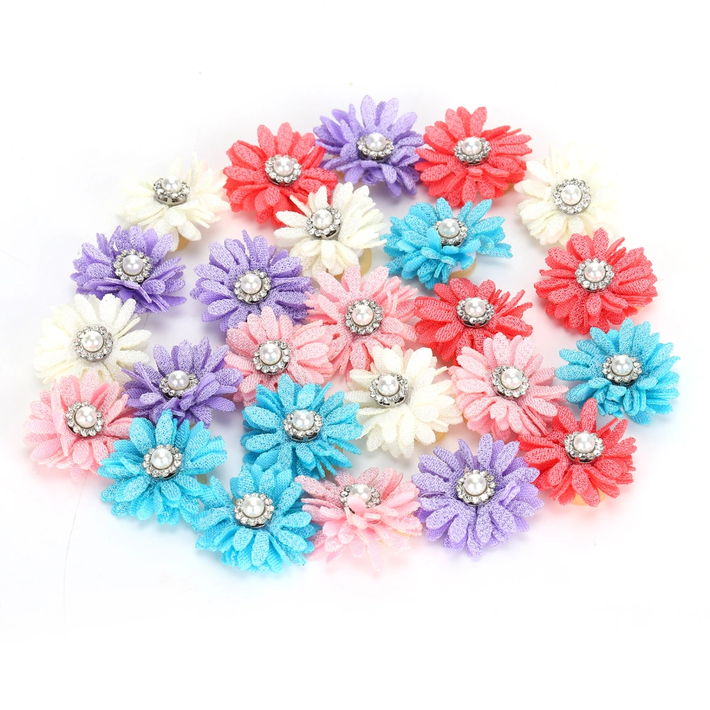 25pcs Pet Dog Cat Hair Bows Flowers Puppy Bowknot with Rubber Bands Hair Grooming Accessories