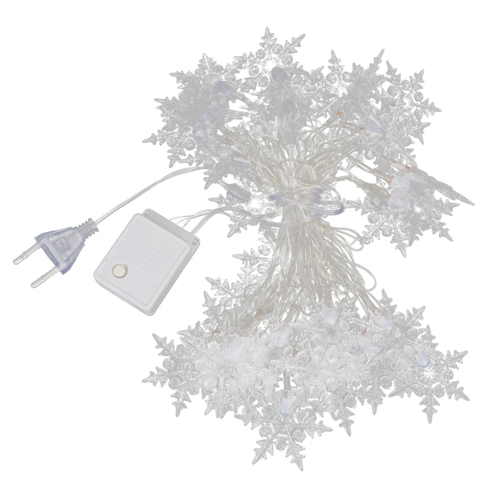 40LED Christmas Snowflake Fairy String Light with 8 Modes Xmas Party Garden Decorative Lamp EU