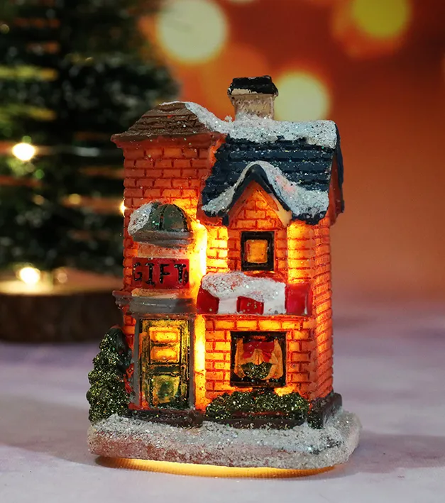 Resin Miniature Christmas Lights LED Home Furniture Decorate  Lighting Creative Christmas Gifts