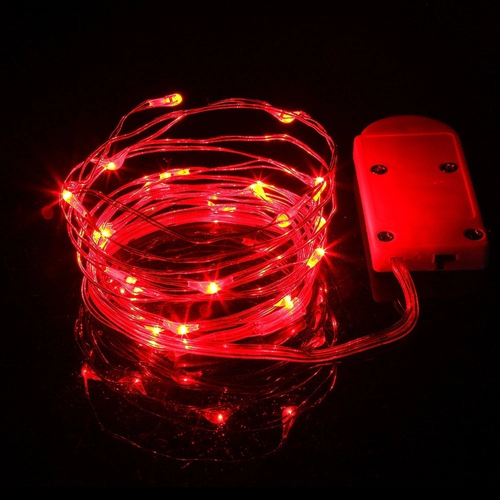 2m Christmas lights Waterproof Copper Light  Home Decoration Wedding Decor（Red light ）