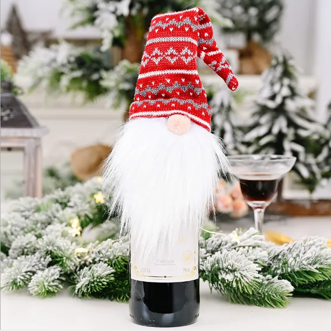 Christmas Santa Wine Bottle Cover Bag Cover Christmas Decor Decoration  Champagne Bottle B