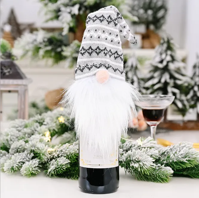 Christmas Santa Wine Bottle Cover Bag Cover Christmas Decor Decoration  Champagne Bottle C