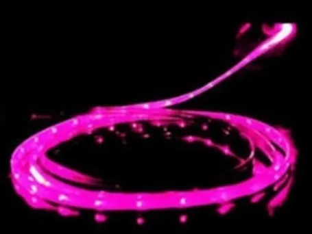 LED Charger Luminescent Visible Current Flow Smart Charger Sync Cable (Android pink)