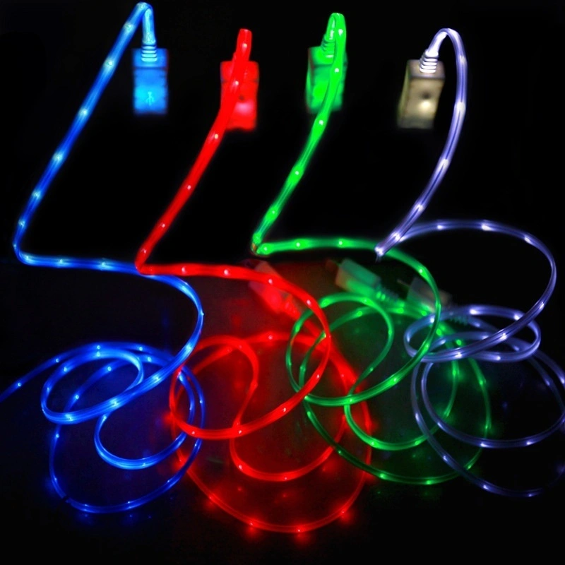 LED Charger Luminescent Visible Current Flow Smart Charger Sync Cable  （Android blue）