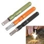 EDC Gear Tool CNC Magnesium Bar Flint Fire Starter Waterproof Survival Camp Kit (Black)