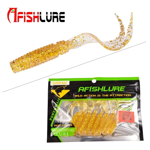 8PCS Walking Worm Regular Size Fishing Lure Fishing Soft Bait Cuttle Tail Grub Soft Shad  (#7)