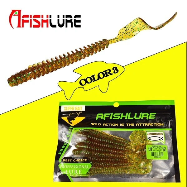 8pcs / lot Long Tail Larvae 3.2g 105mm Tail Soft Lure (#3)