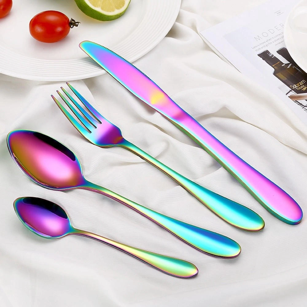 Stainless Steel Upscale Dinnerware Silver Cutlery Fork Teaspoon