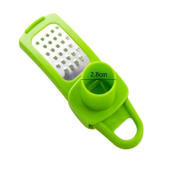 Multifunctional Stainless Steel Pressing Garlic Slicer Cutter Shredder Kitchen (Green)